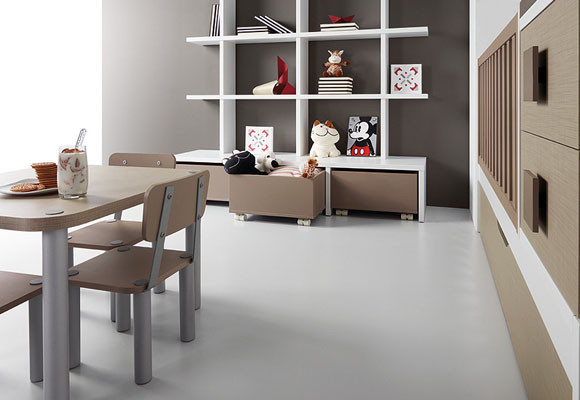 Un dormitorio color café