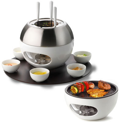 Menaje y complementos para la mesa 13 fondue con grill y plato giratorio
