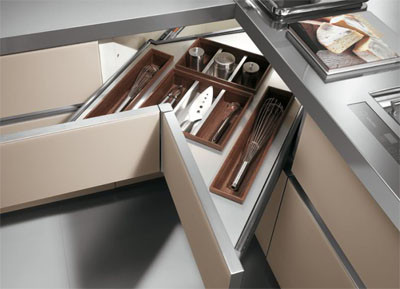 Soluciones para la esquina de la cocina 10 Cajón en esquina