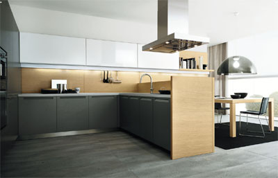 Cocina con biblioteca