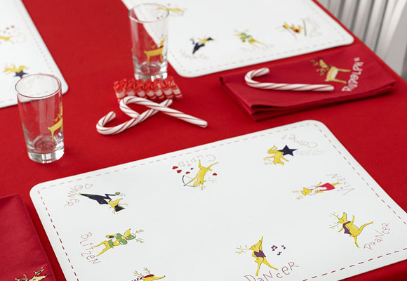 Decorar la mesa de los niños en navidad