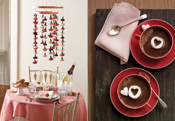 Mesa de San valentín para dos.