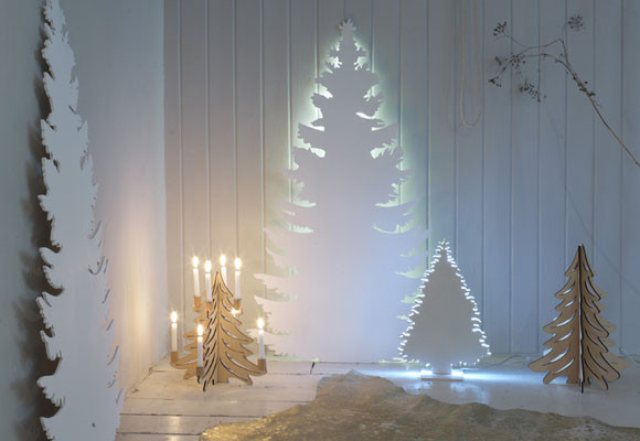 Arbol plano con iluminación trasera