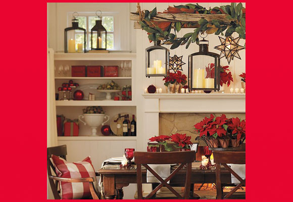 Adornos suspendidos sobre la mesa