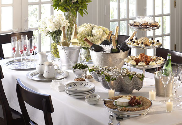 Mesas de fiesta 9 Mesas de cristal: Buffet libre