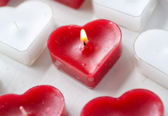 Velas con forma de corazón