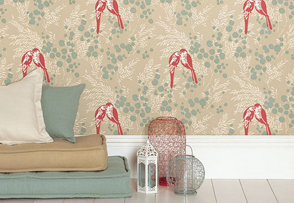 Pajarillos en la pared