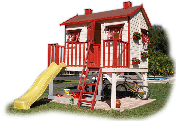 Green House: casitas para crecer jugando 9 casita infantil de madera - tobogan