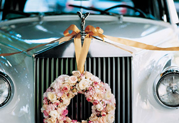 La decoración del coche de novios 6 La decoración del coche