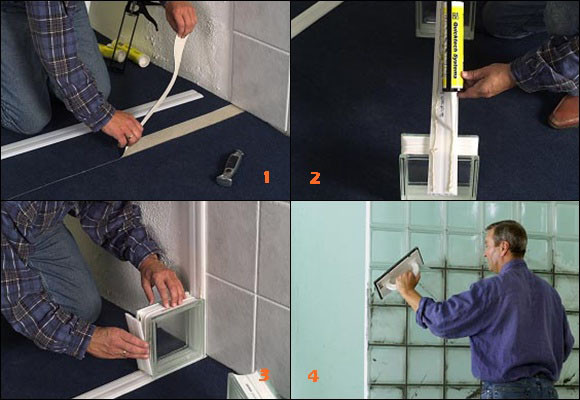 Levantar tabiques traslúcidos de pavés 