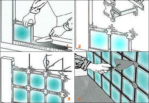 Levantar tabiques traslúcidos de pavés 