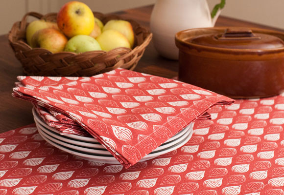 Textiles coordinados en la cocina 