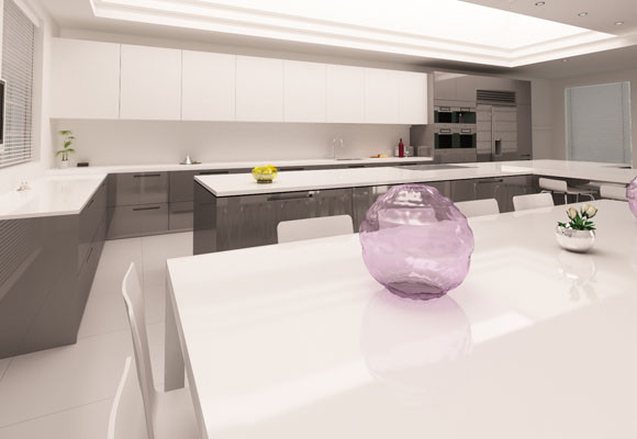 Metros de encimera en la cocina