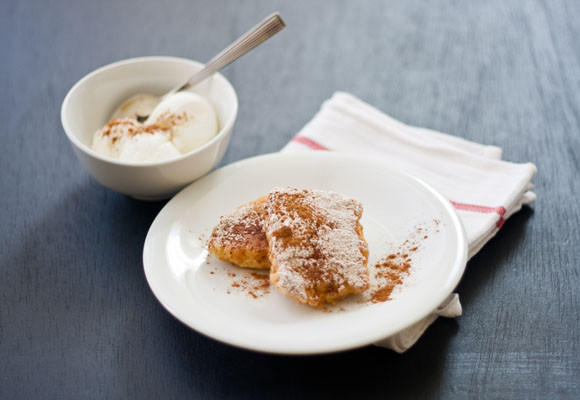Leche frita y helado de arroz con leche 