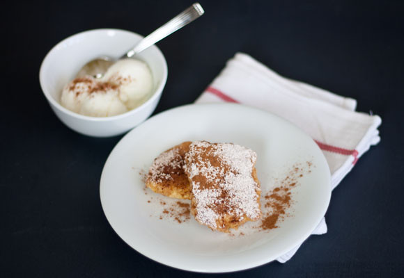 Leche frita y helado de arroz con leche 