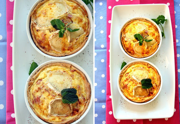 Tartaletas saladas, de bacón y queso