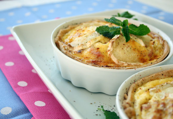 Tartaletas saladas, de bacón y queso