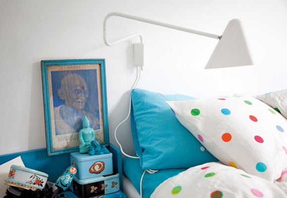 Azul turquesa en el dormitorio 