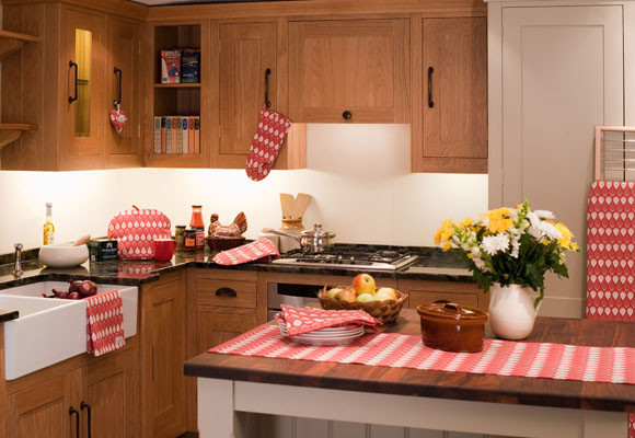 Textiles coordinados en la cocina