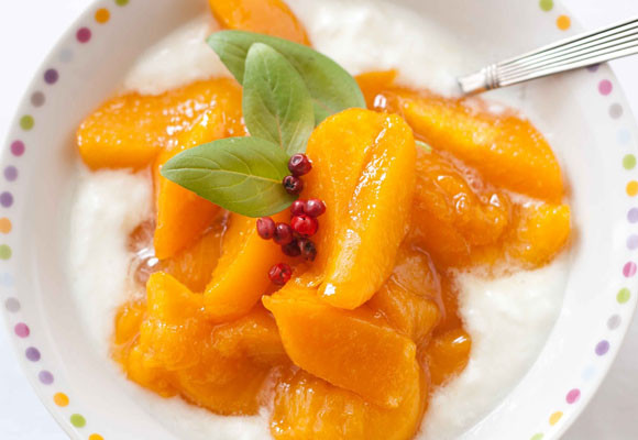 Melocotón con yogur helado 