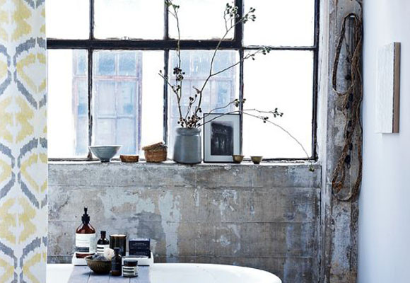 Estampado étnico en el baño