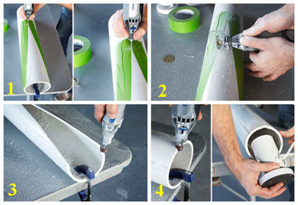 Luminarias modernas ccon tubos de PVC 