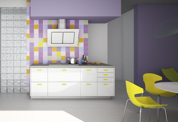 Contraste de color extremo en la cocina 