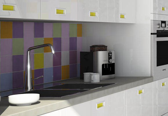 Contraste de color extremo en la cocina 