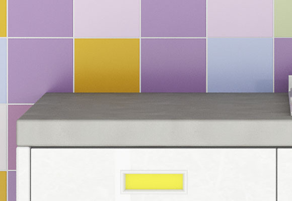 Contraste de color extremo en la cocina 