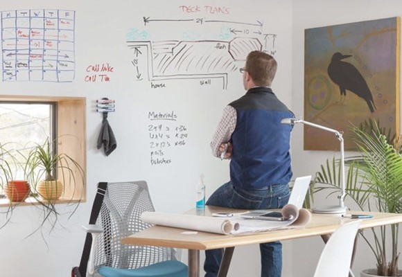 Dar una función a las paredes: pizarra, magnética o borrable 