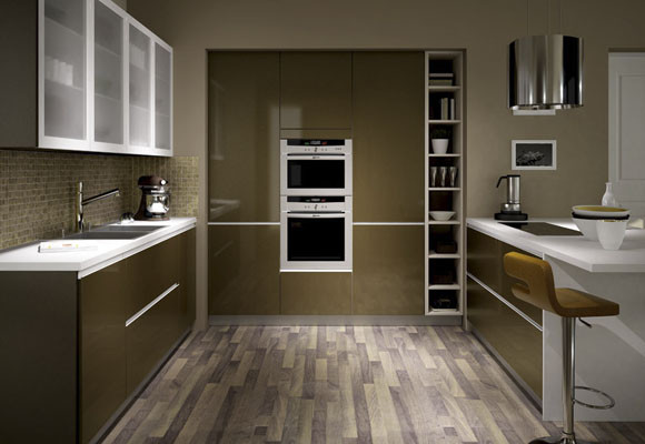 La cocina en el centro del espacio