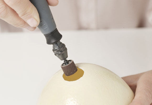 Lámparas con huevos de avestruz