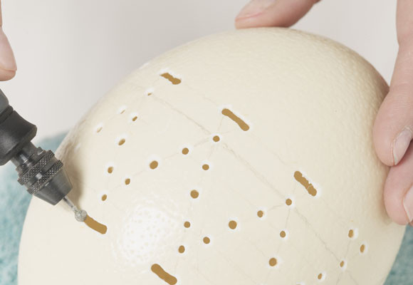 Lámparas con huevos de avestruz