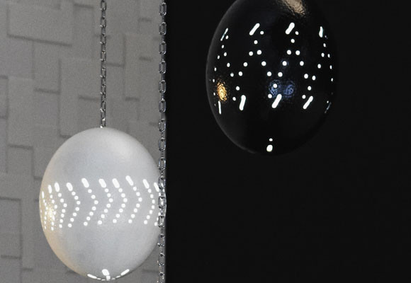 Lámparas con huevos de avestruz