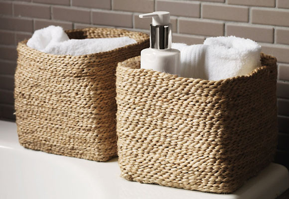 Accesorios de rafia para el baño