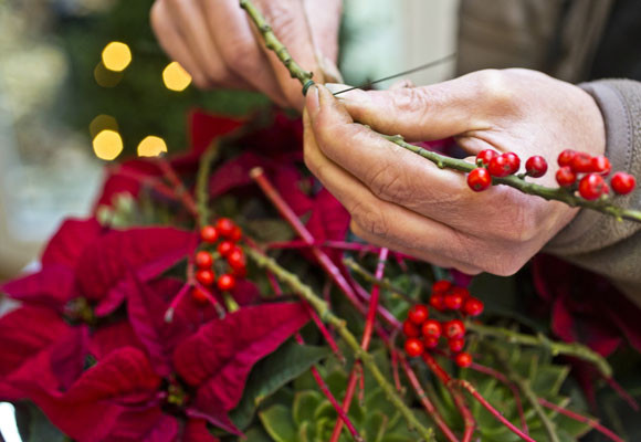 Un centro tradicional rojo