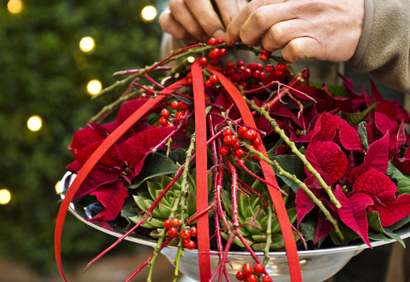Un centro tradicional rojo