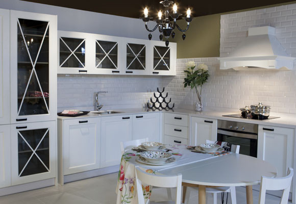 Armarios con aspas en la cocina