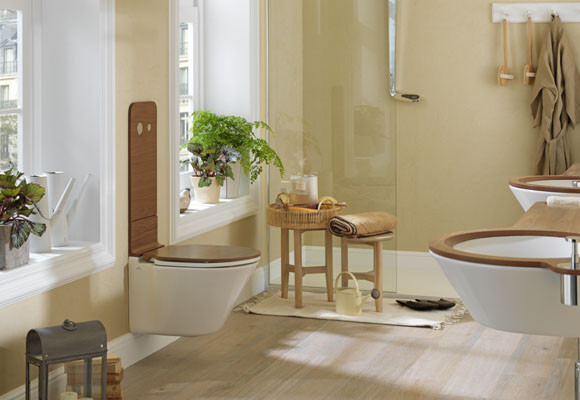 Un baño con aspecto natural