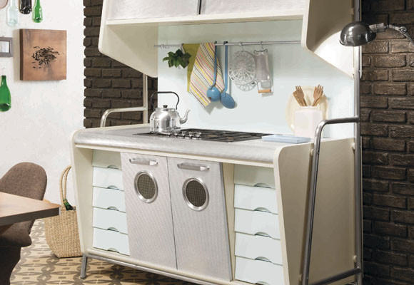 Una cocina con aires de los 70