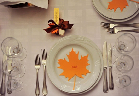 Decorar con hojas de otoño