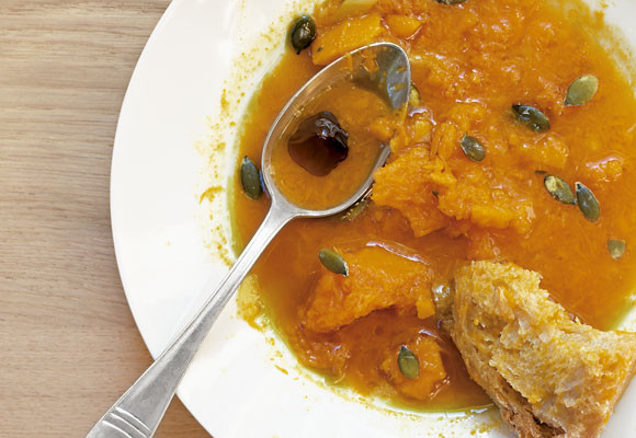 Sopa de calabaza aplastada