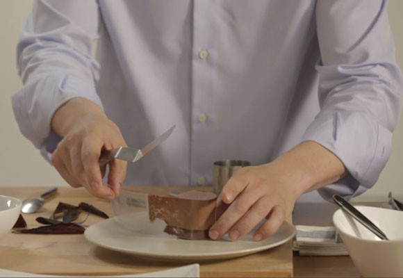 Parfait de chocolate a las almendras