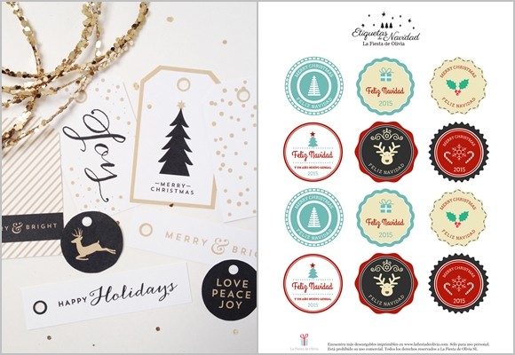 Descargables de Navidad gratis para personalizar tus regalos