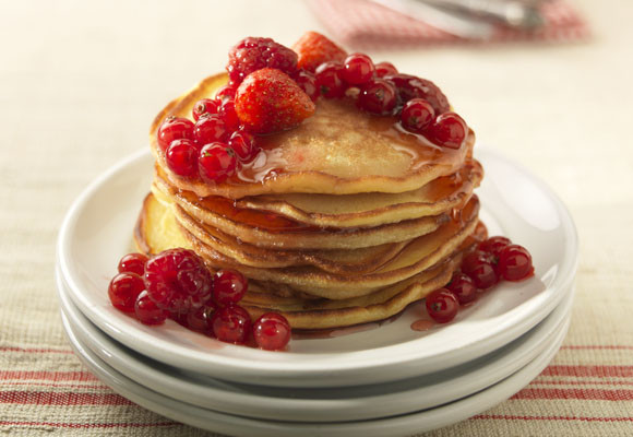 Tortitas con frutos rojos
