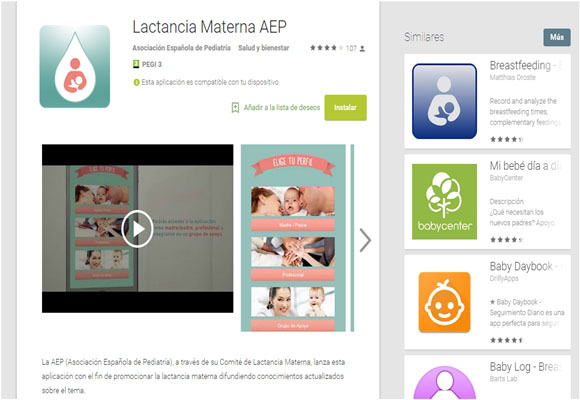 App sobre lactancia materna