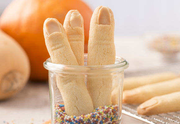Galletas de dedos para desayunar en halloween