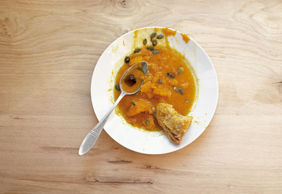 Sopa de calabaza aplastada