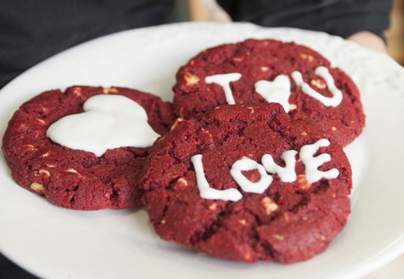 Cookies red velvet para San Valentín