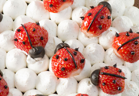 Tarta de mariquitas de fresa